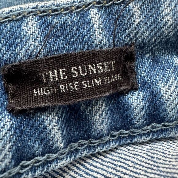 RAILS THE SUNSET HIGH RISE SLIM FLARE JEANS MAZARINE LET DOWN HEM SIZE 28 - Picture 10 of 14